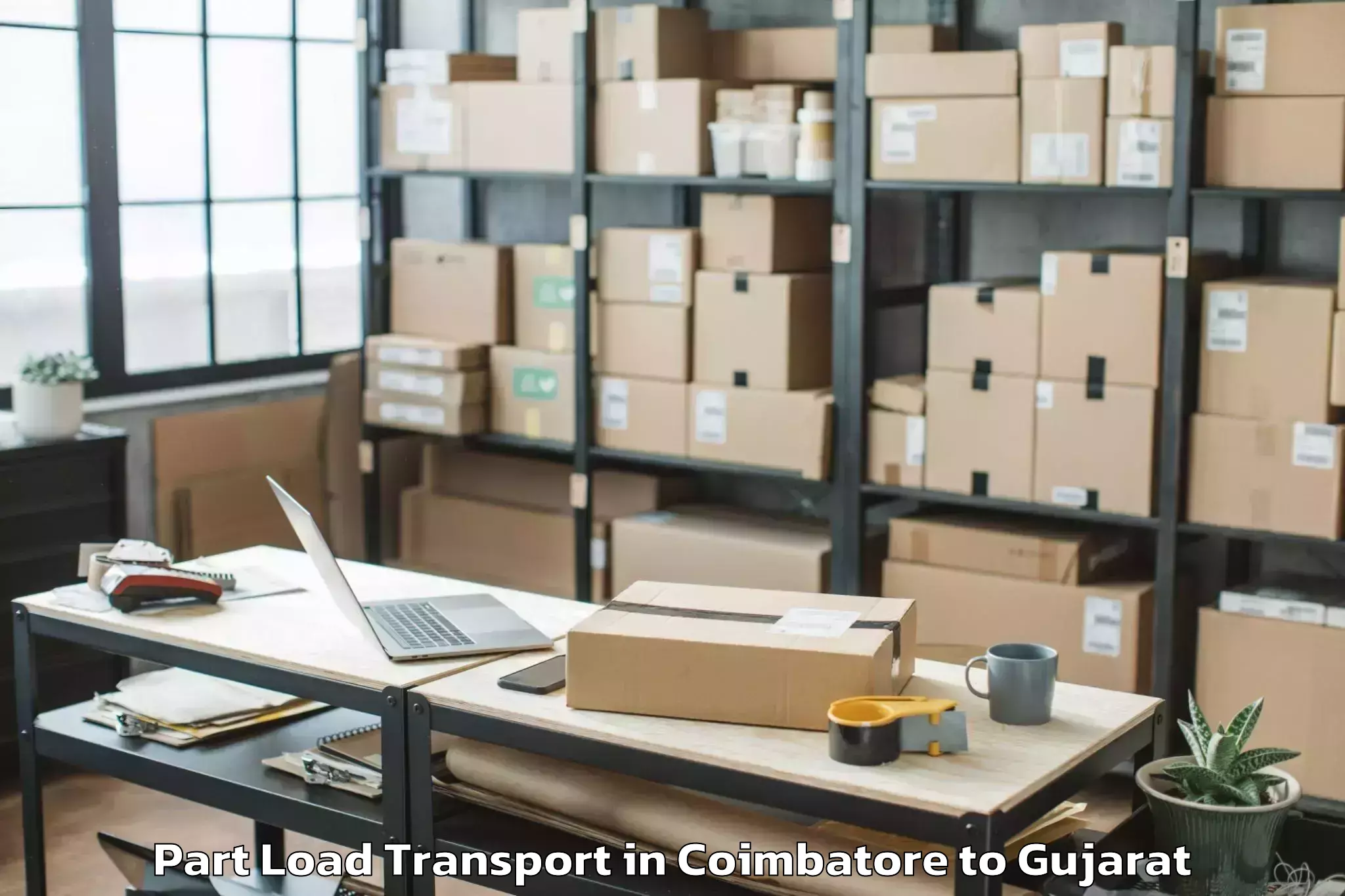 Hassle-Free Coimbatore to Vyara Part Load Transport